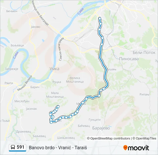 591 Bus Line Map