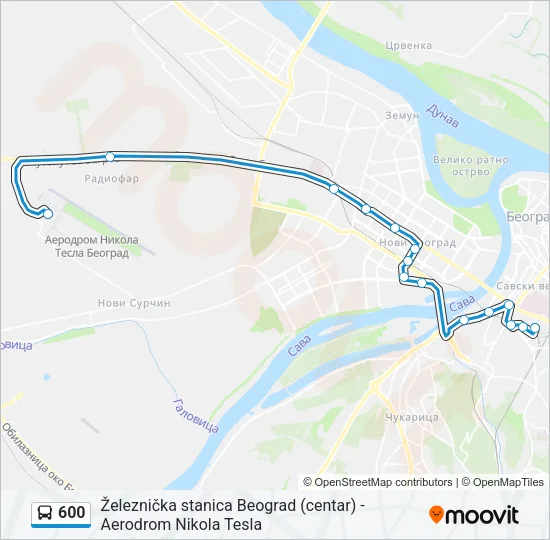600 Bus Line Map