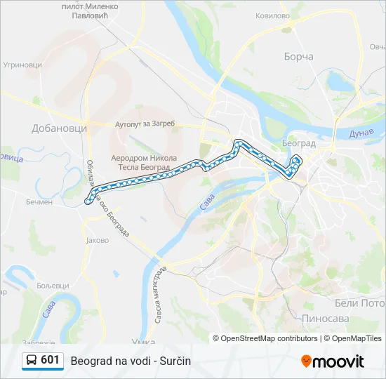 601 Bus Line Map