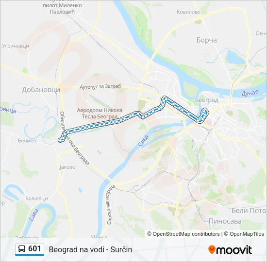 601 Bus Line Map