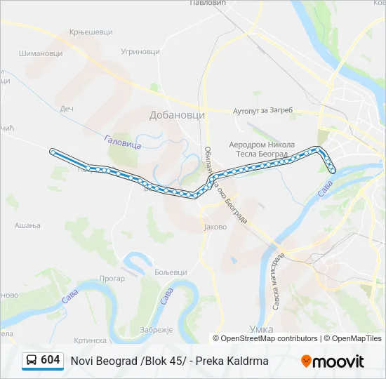 604 Bus Line Map