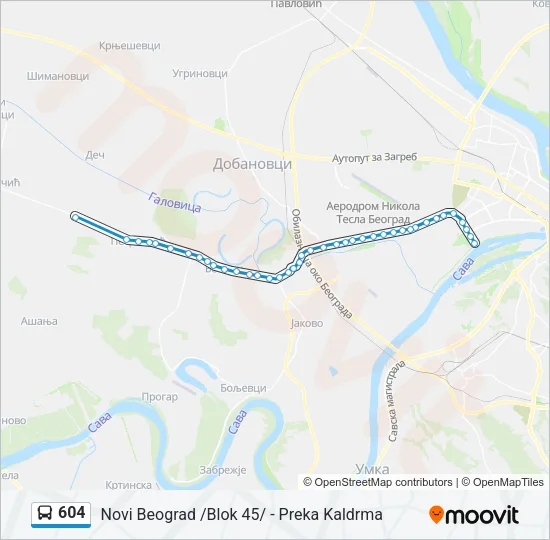 604 Bus Line Map