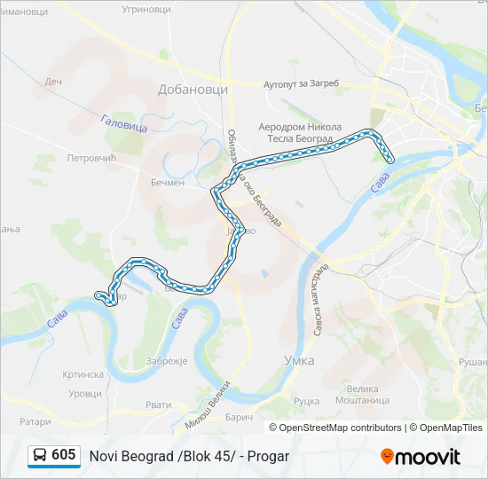 605 Bus Line Map