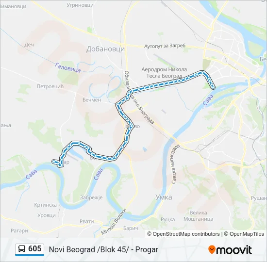 605 Bus Line Map