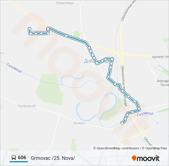 606 Bus Line Map