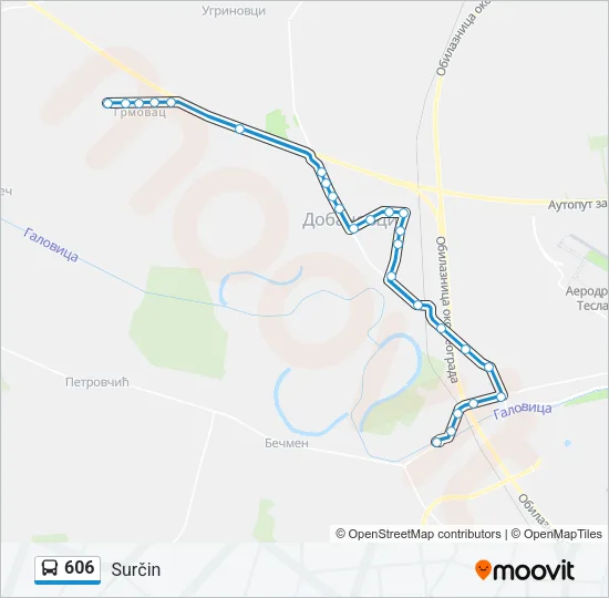 606 Bus Line Map