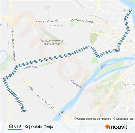 610 Bus Line Map
