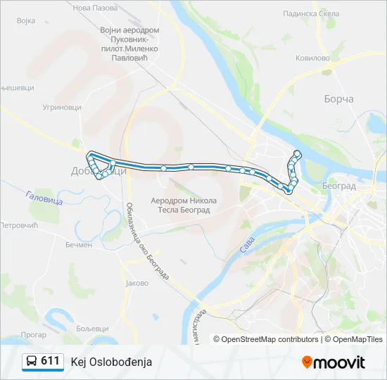 611 Bus Line Map