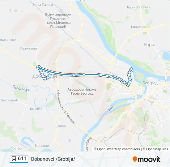 611 Bus Line Map
