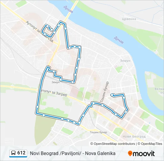 612 Bus Line Map