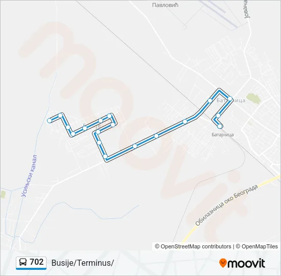 702 Bus Line Map