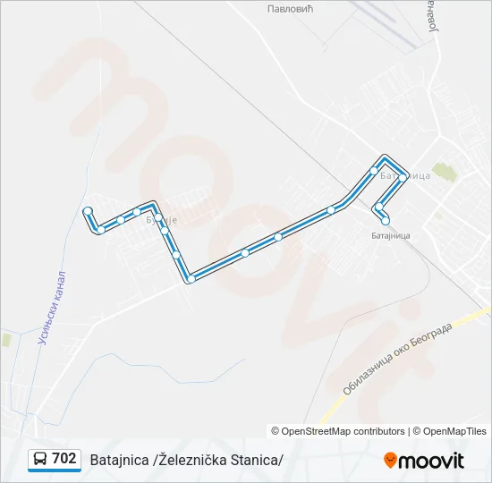 702 Bus Line Map