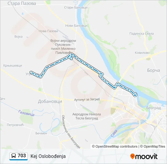 703 Bus Line Map