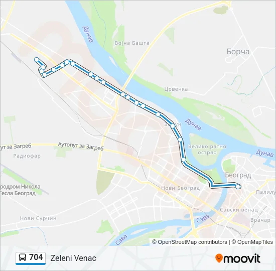 704 Bus Line Map