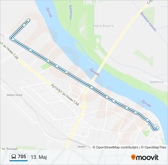 705 Bus Line Map