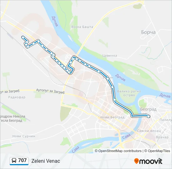 707 autobus mapa linije
