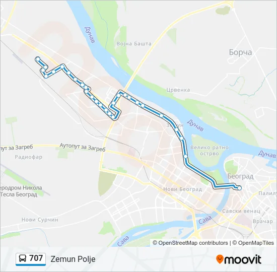707 Bus Line Map
