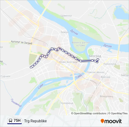 75Н Bus Line Map