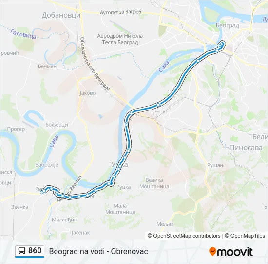 860 Bus Line Map