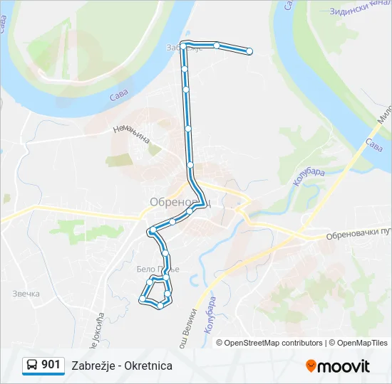 901 Bus Line Map