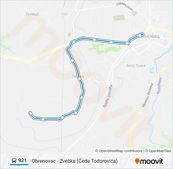 921 Bus Line Map