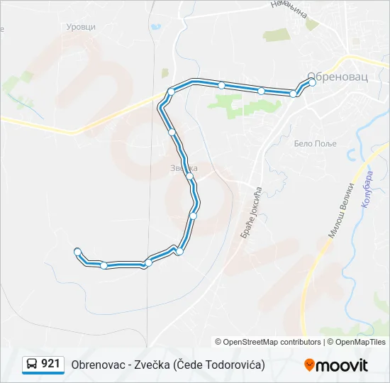 921 Bus Line Map