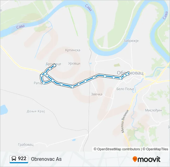 922 Bus Line Map