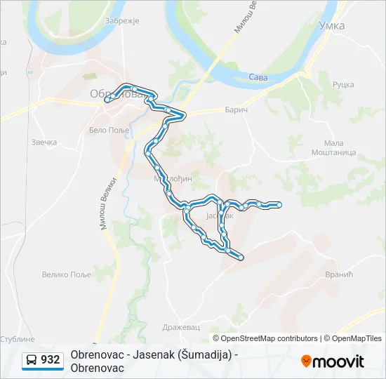 932 Bus Line Map