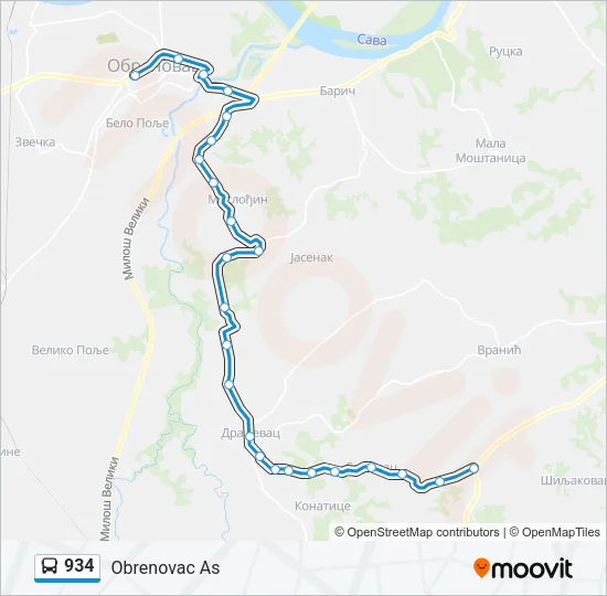934 Bus Line Map