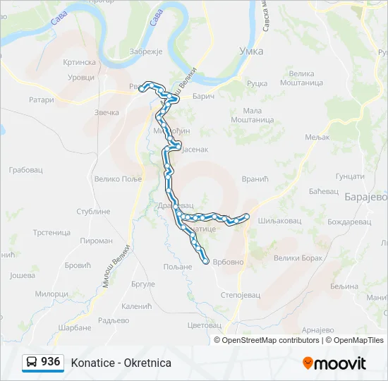 936 Bus Line Map