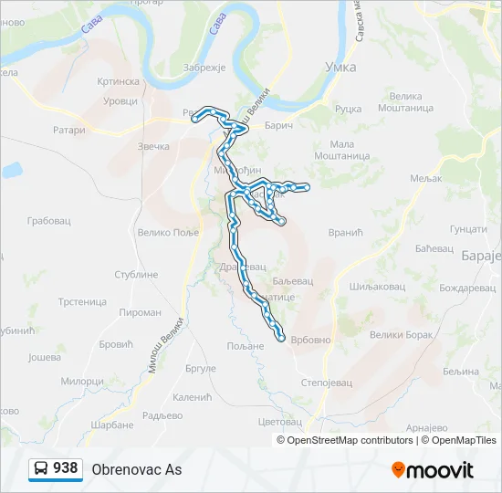938 Bus Line Map