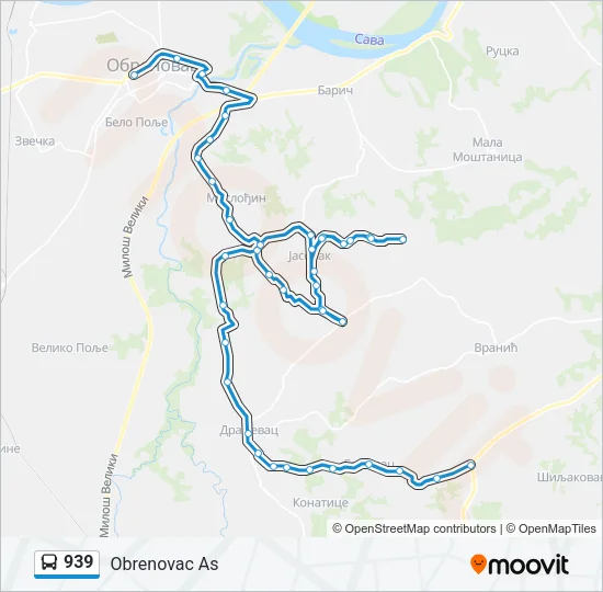 939 Bus Line Map