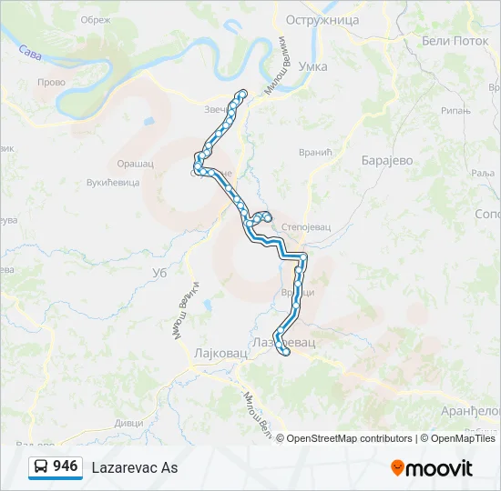 946 Bus Line Map