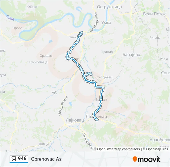 946 Bus Line Map