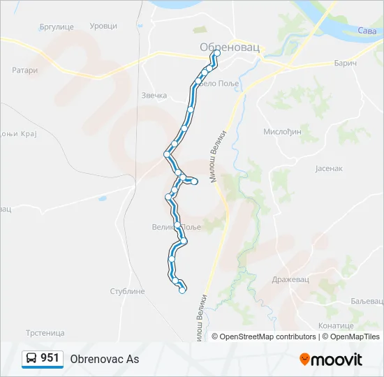 951 Bus Line Map