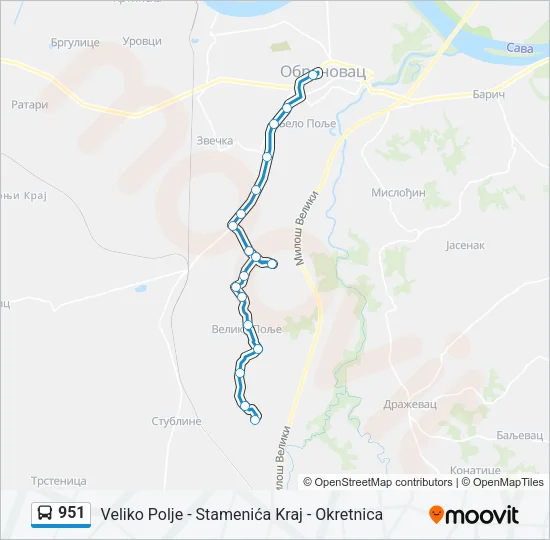 951 Bus Line Map