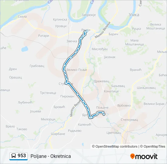 953 Bus Line Map