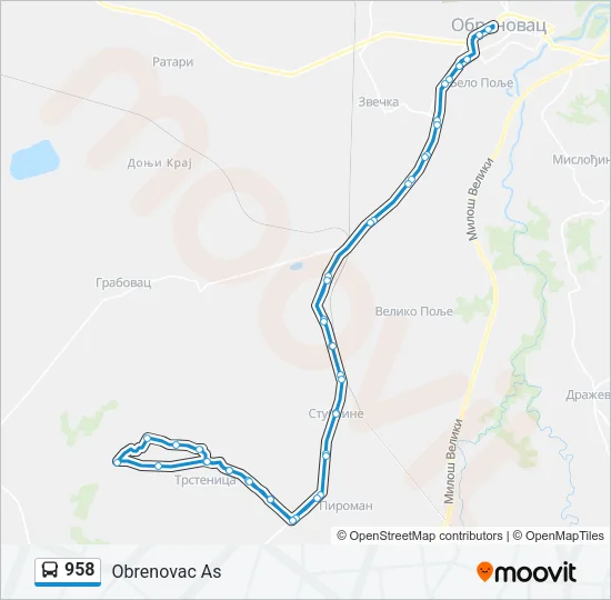 958 Bus Line Map