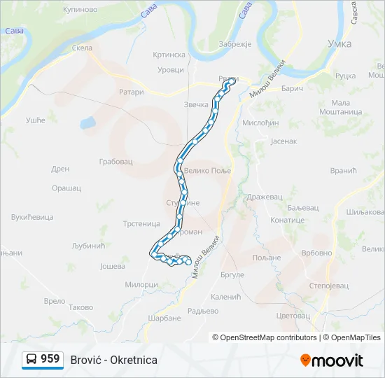 959 Bus Line Map