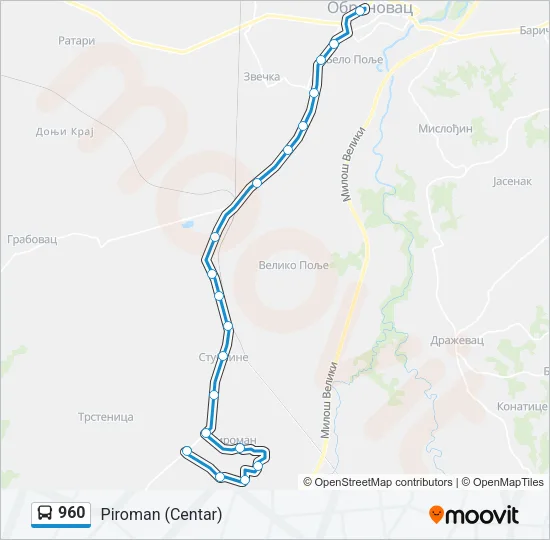 960 Bus Line Map