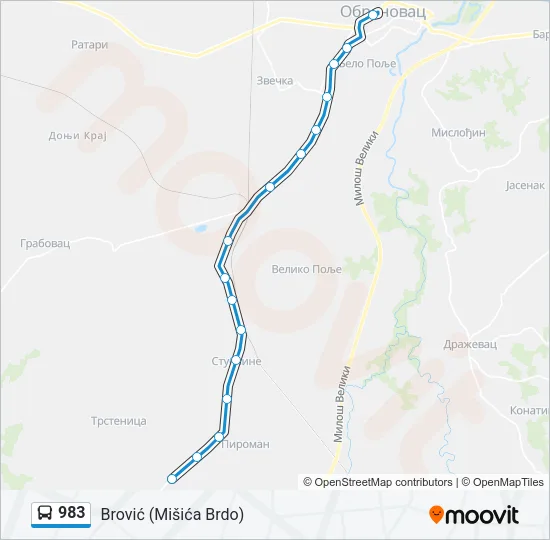 983 Bus Line Map