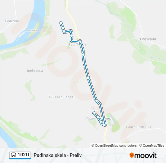 102П Bus Line Map