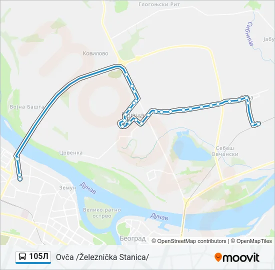 105Л Bus Line Map