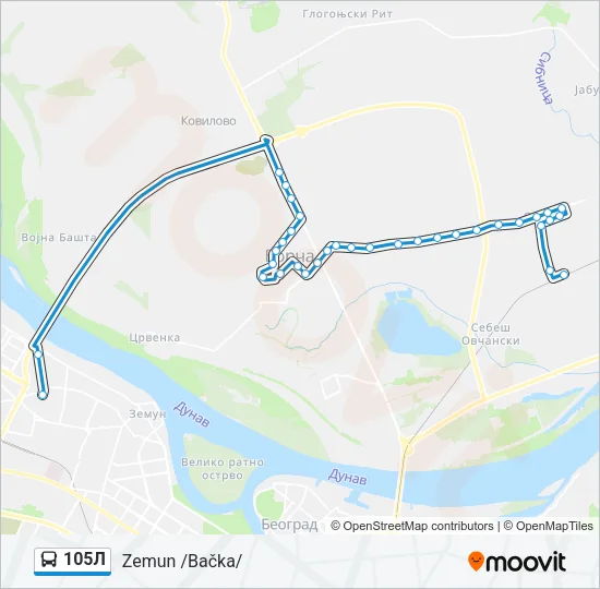 105Л Bus Line Map