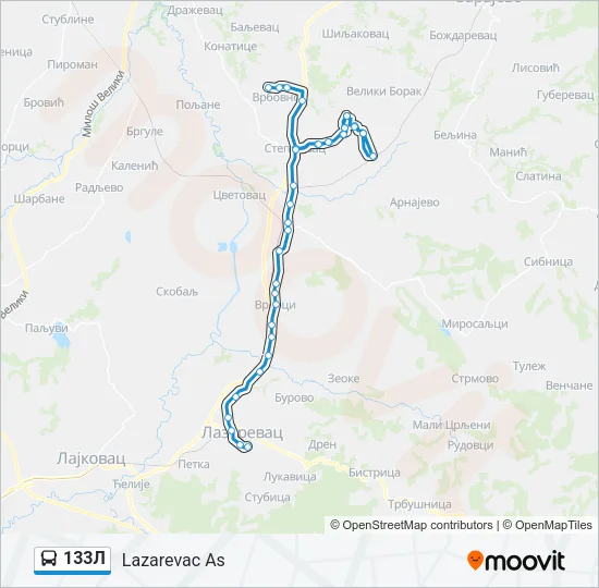 133Л Bus Line Map