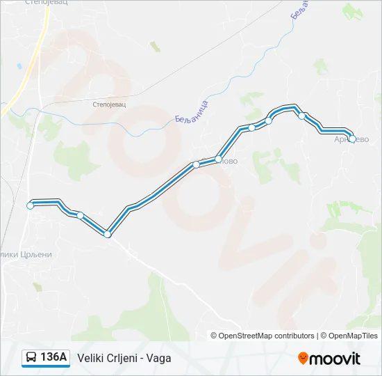 136А Bus Line Map