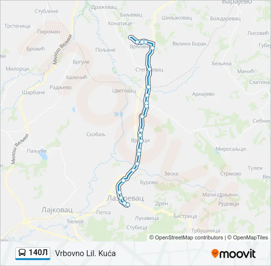 140Л Bus Line Map