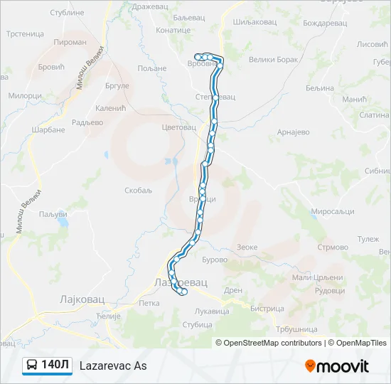 140Л Bus Line Map