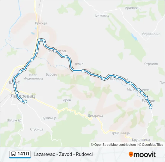 141Л Bus Line Map