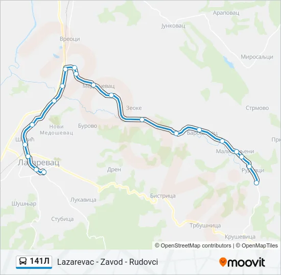 141Л Bus Line Map